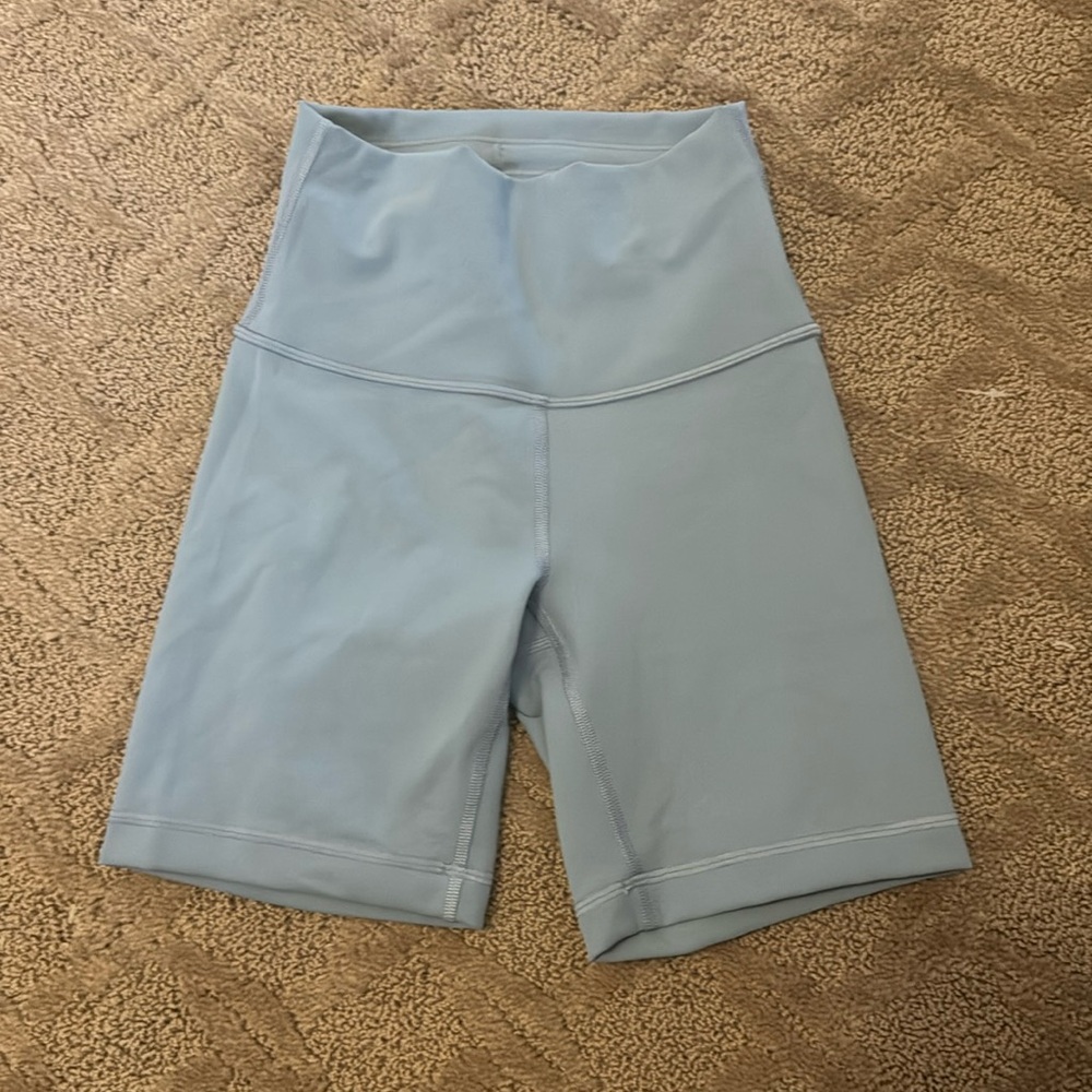 lululemon athletica Light Blue High-Waist Bike Shorts